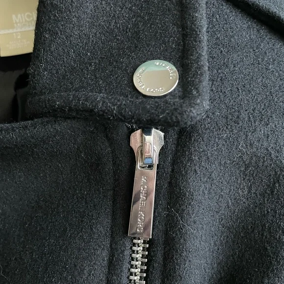 NWT Michael Kors Zipper Asymmetrical Wool Blend Long Coat (size 12)